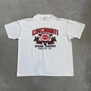 Vintage 80s MLB Cincinnati Reds Spring Training Strawberry Logo T-Shirt Large
